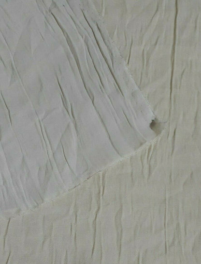 CRINCKLED CREAM CREPE FABRIC - SOLD BY THE METRE