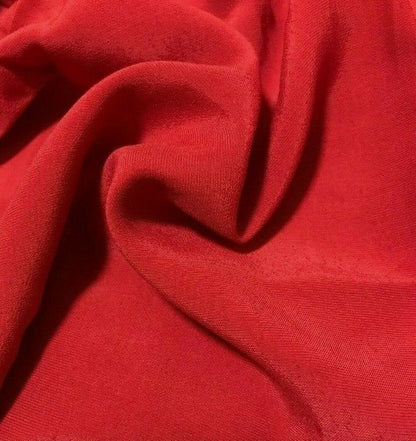 WHITE AND RED VISCOSE FABRIC - SOLD BY THE METRE