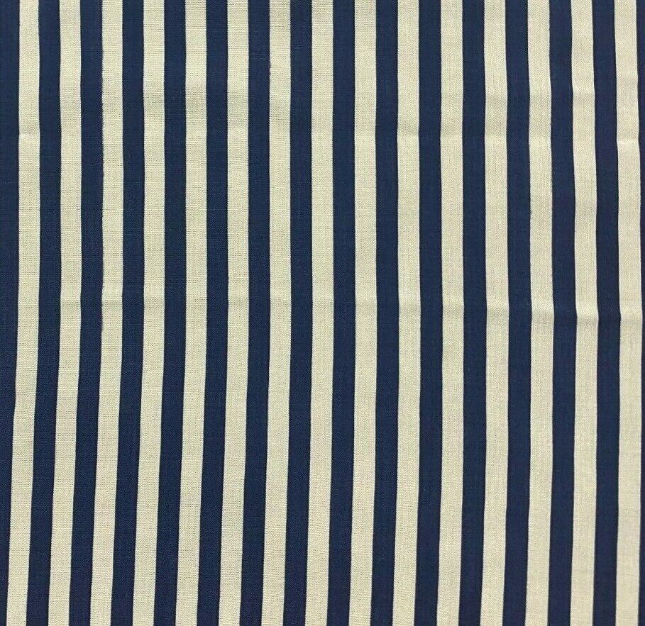 Viscose Fabric Navy And White Striped 55" Wide