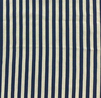 Viscose Fabric Navy And White Striped 55" Wide