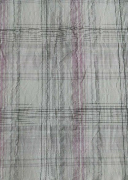 WAVY EFFECT CHECKED SHIRT FABRIC - SOLD BY THE METRE