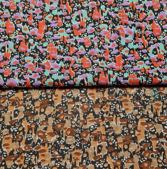 Egyptian Cotton Fabric Vintage Abstract Printed 33" Wide Sold by the Metre