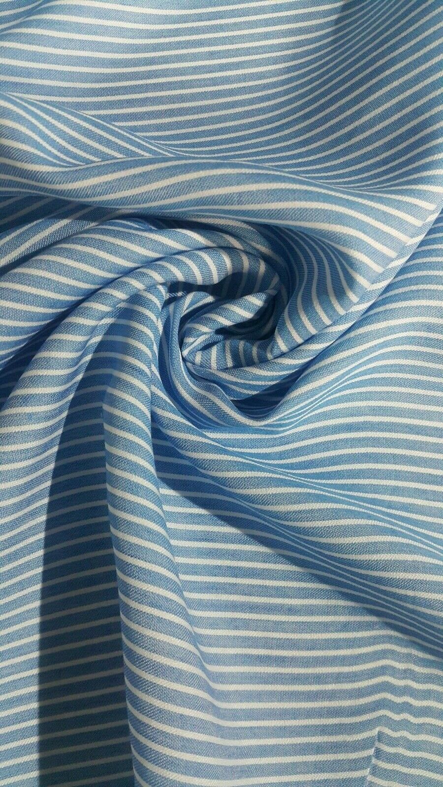 STRIPED VISCOSE / POLYESTER FABRIC - SOLD BY THE METRE