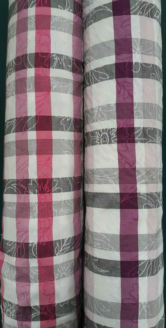 CHECKED AND FLORAL FIGURED STRETCH SHIRT FABRIC - SOLD BY THE METER
