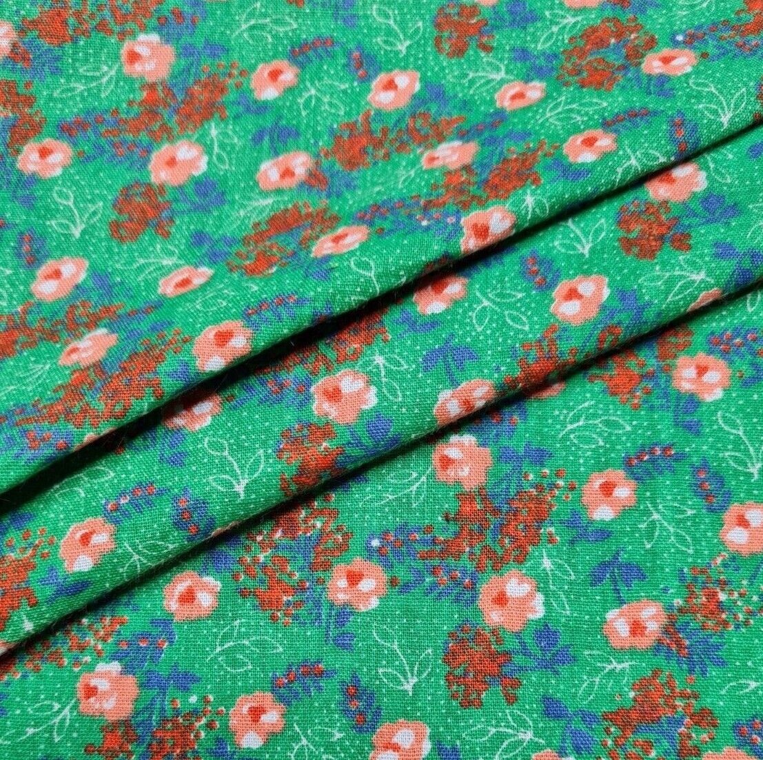 Egyptian Cotton Fabric Vintage Floral Printed 33" Wide Sold by the Metre