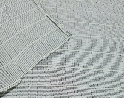 STRIPED AND CRINCKLED VISCOSE / POLYESTER FABRIC - SOLD BY THE METRE