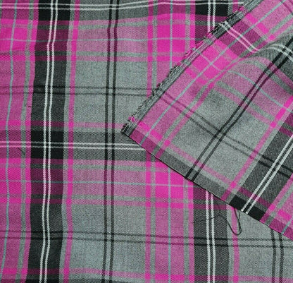 Check Tartan Polyviscose Fabric 55" Wide Sold By Metre