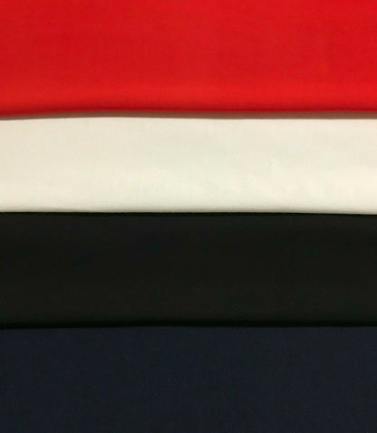Stretch Viscose Fabric Red Black Navy Off-White Colours 39" Wide Non See-Through