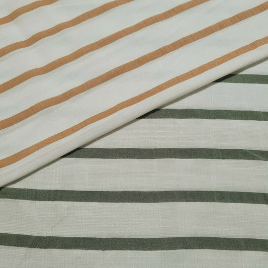 Striped Viscose Blend Fabric 55" Wide Sold By The Metre