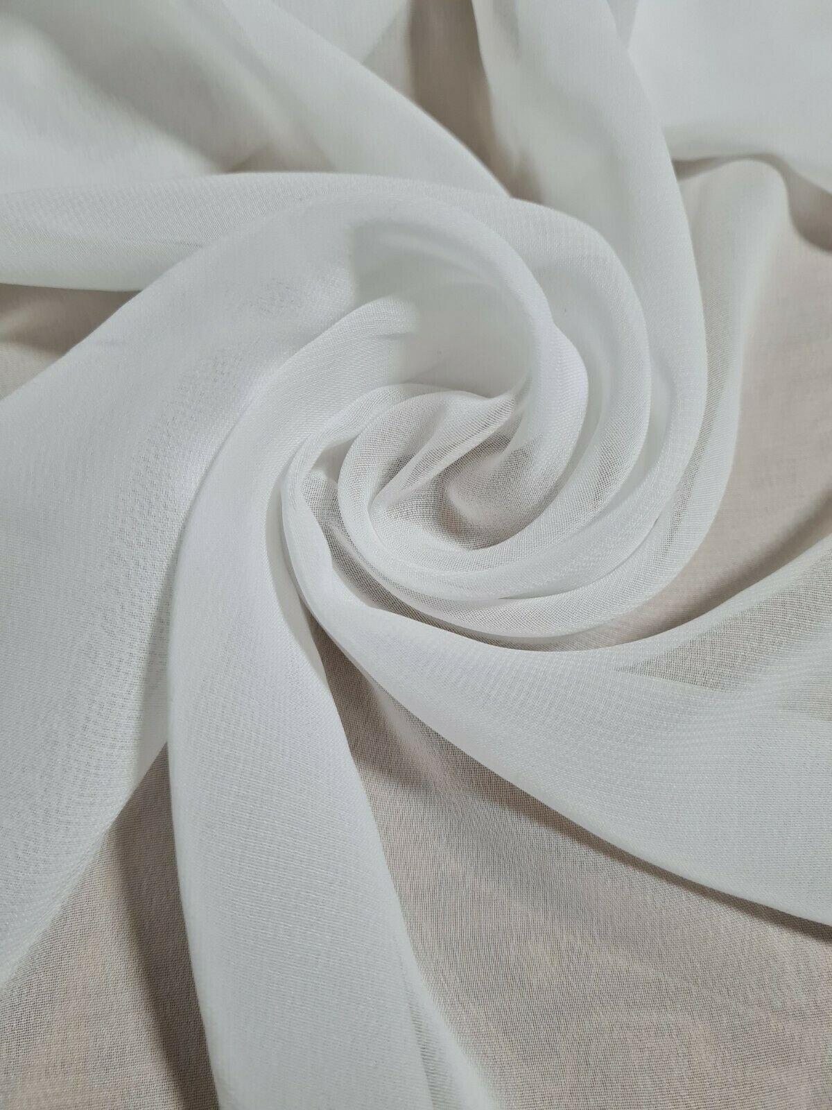 CHIFFON FABRIC PLAIN AND CRINCKLED - SOLD BY THE METRE