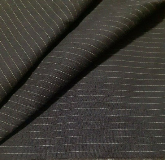 BEIGE STRIPED STRETCH BROWN SHIRT FABRIC - SOLD BY THE METRE