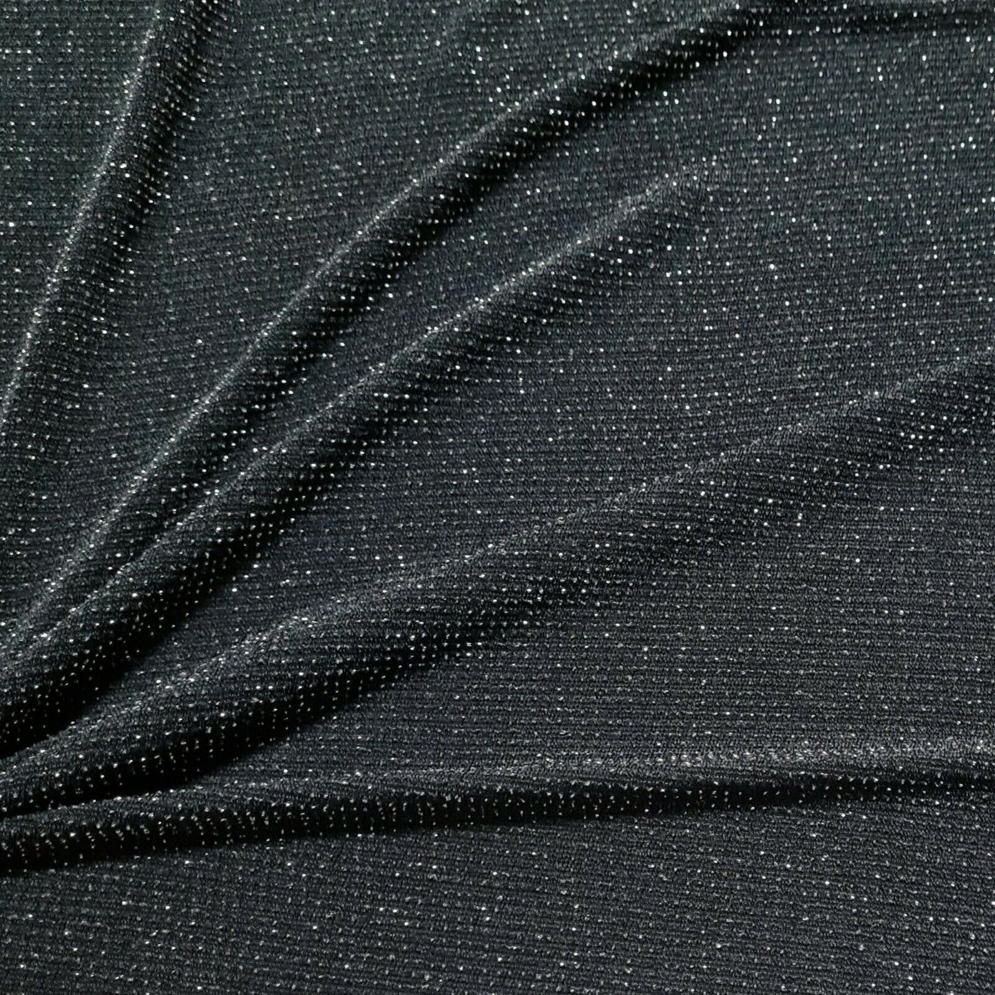 Jersey Lycra Fabric Silver Lurex Black And Dark Grey Colours Sold By The Metre