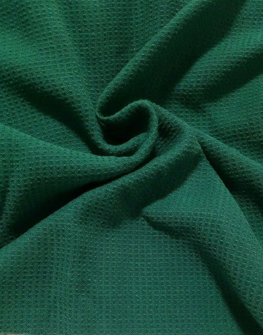 GREEN SMALL FIGURED VISCOSE POLYESTER MIX FABRIC-SOLD BY THE METRE