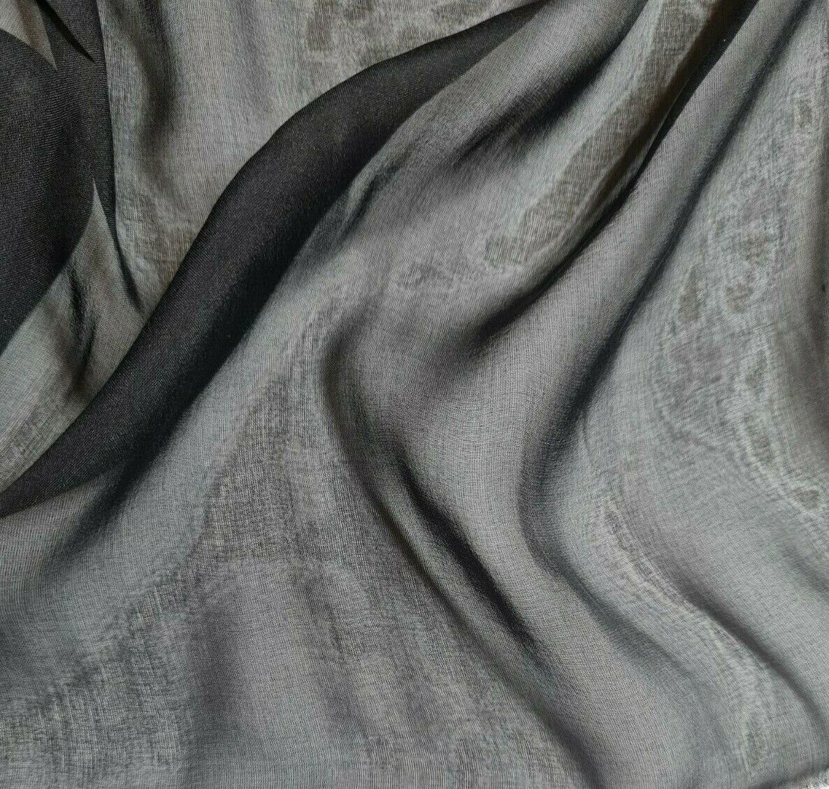 Pure Silk Chiffon Fabric Black Colour 51" Wide Sold ByMetre