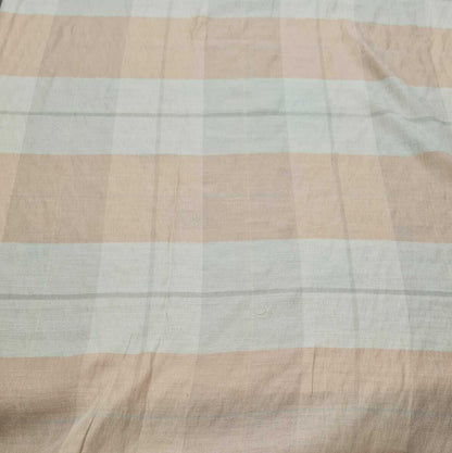 Viscose Polyester Fabric Peach Ivory Checked 55" Wide Non Stretch