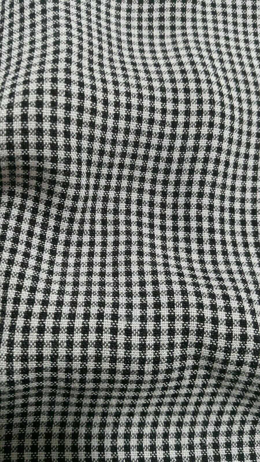 ECRU AND BLACK SMALL SQUARED VISCOSE/POLYESTER FABRIC-SOLD BY THE METER