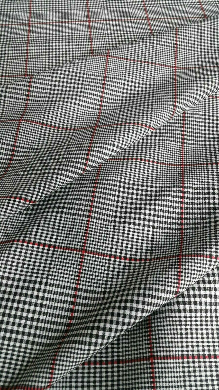 CHECKED STRETCH POLYCOTTON FABRIC-SOLD BY THE METER