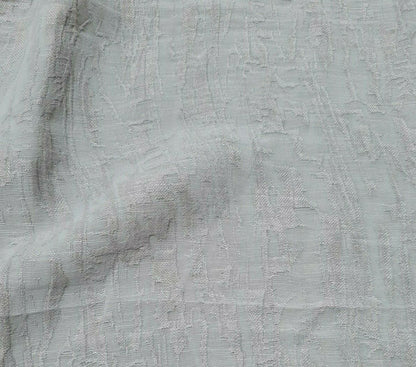 ICE GREY FIGURED AND STRIPED LINEN VISCOSE FABRIC - SOLD BY THE METRE