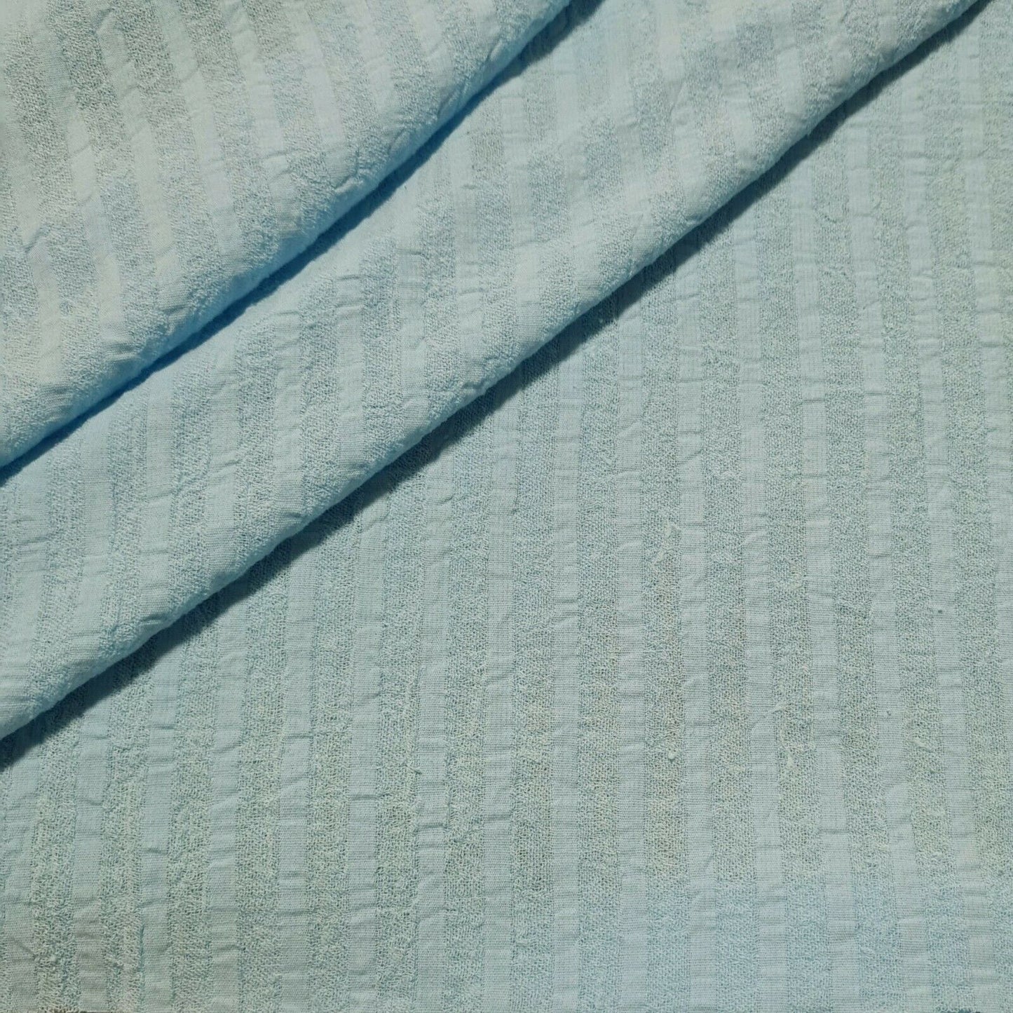 Crinkled Cotton Gauze Cheesecloth Fabric Striped 51" Wide Sold By The Metre