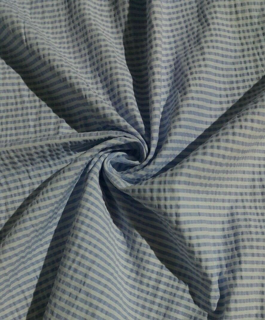 2.20 METRES WAVY EFFECT AND STRIPED POLYCOTTON FABRIC - SOLD BY 2.20 METRES