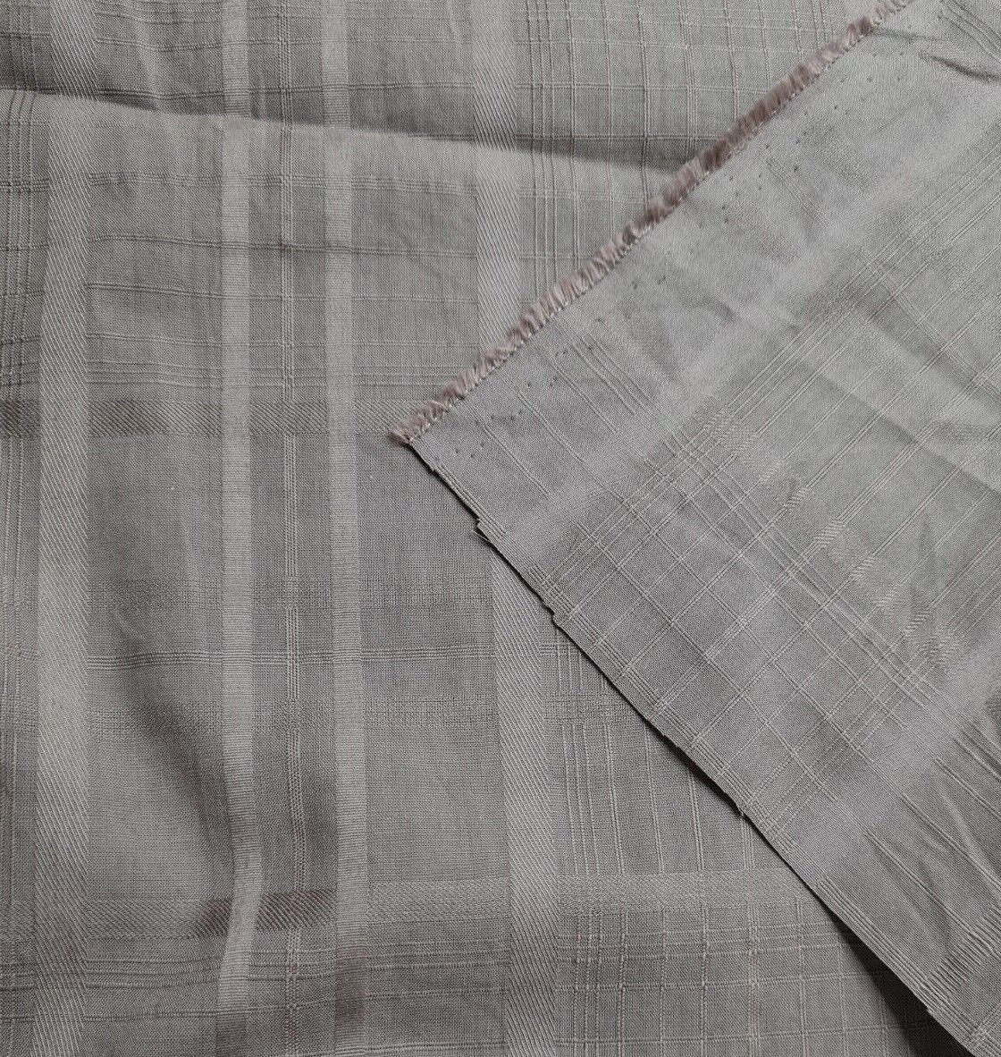 Checked Cotton Shirt Fabric Light Lilac And Khaki Colours 55" Wide Sold By Metre