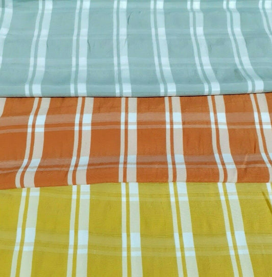 CHECKED VISCOSE POLYESTER FABRIC - SOLD BY THE METRE