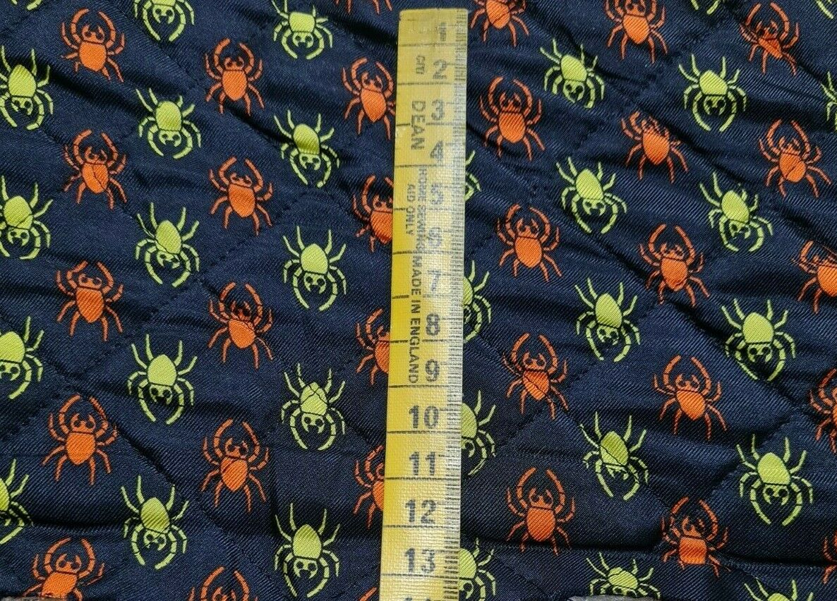 QUILTED FABRIC SPIDER PRINTED PURE SILK FACE - SOLD BY THE METRE
