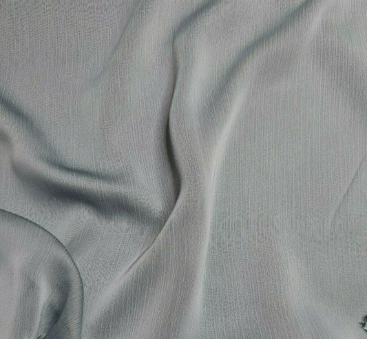 Chiffon Fabric Crinckled Effect Grey Colour 43" Wide Sold By Metre