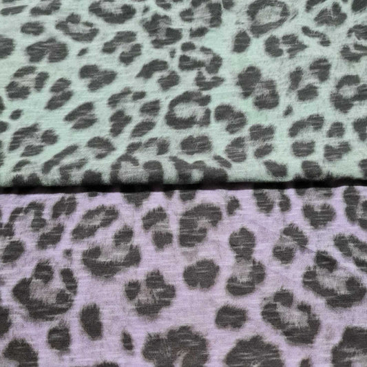 Cotton Jersey Fabric Leopard Printed 55" Wide 2 Way Stretch