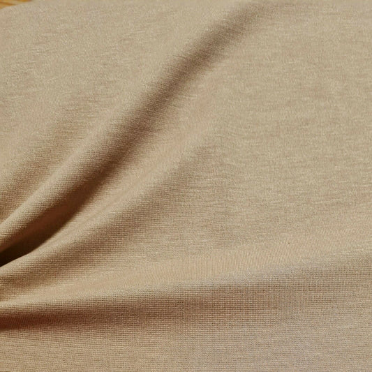 Ponte Jersey Fabric Viscose Polyester Beige Dressmaking 55" Wide 4 Way Stretch