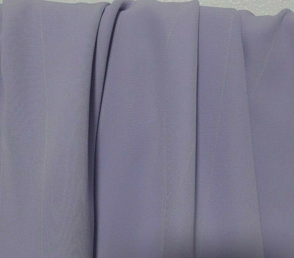 WHITE STRIPED LIGHT LILAC COLOUR GEORGETE FABRIC-SOLD BY THE METER