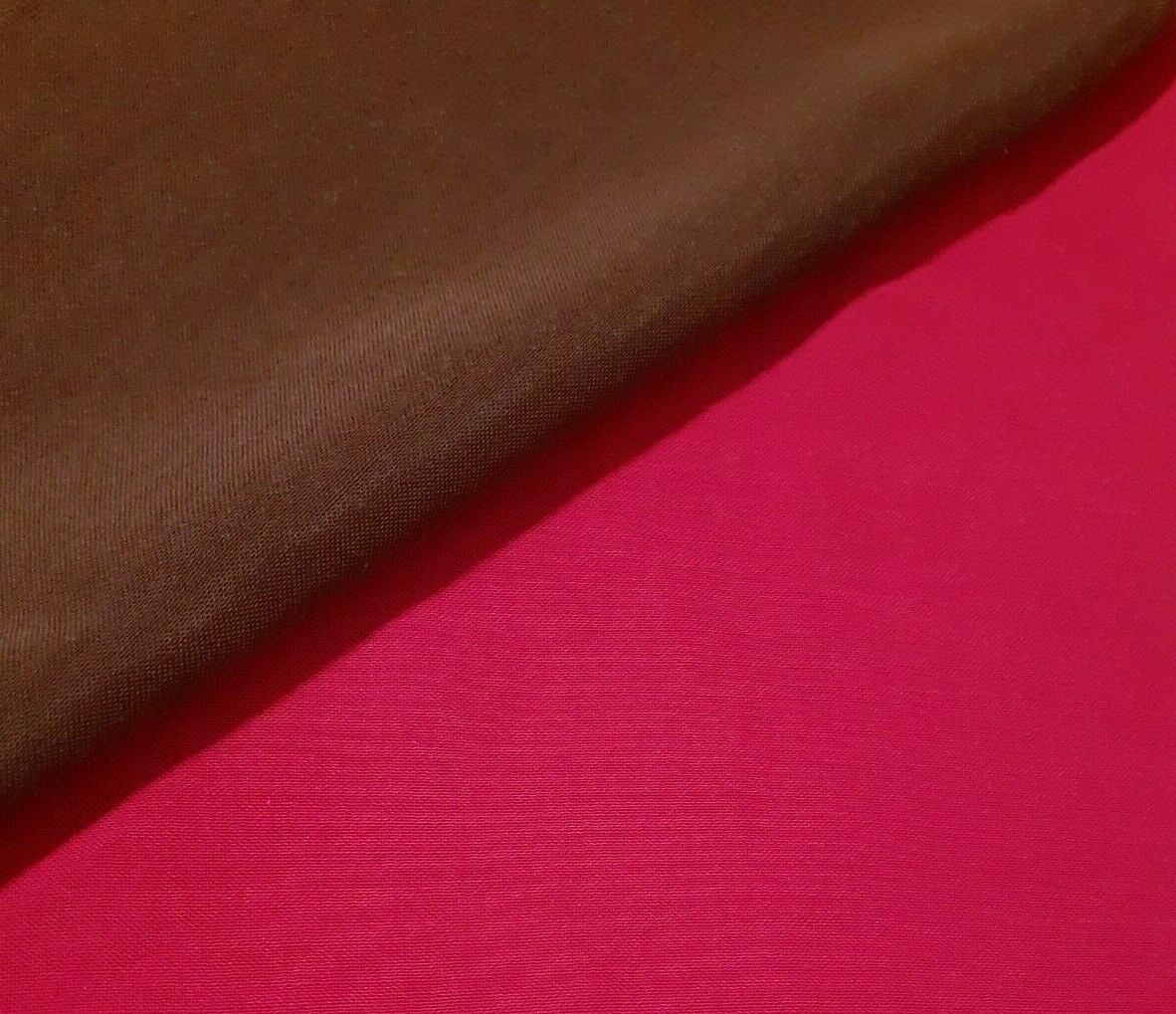 BROWN AND FUCHSIA COLOUR VISCOSE FABRIC - SOLD BY THE METRE