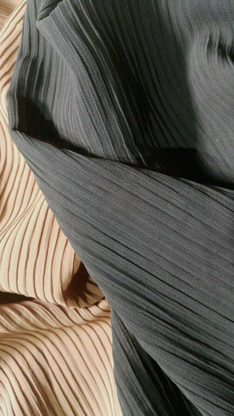 WRINKLED STRIPED POLYESTER CHIFFON FABRIC-2 COLOUR-SOLD BY THE METER