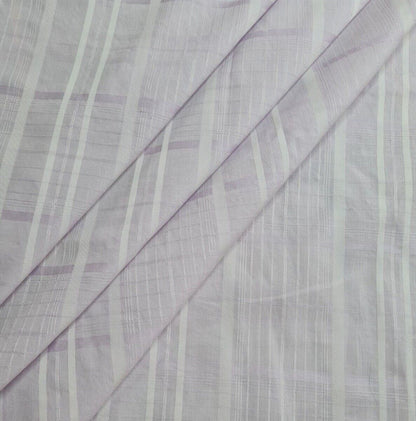 Checked Cotton Shirt Fabric Light Lilac And Khaki Colours 55" Wide Sold By Metre