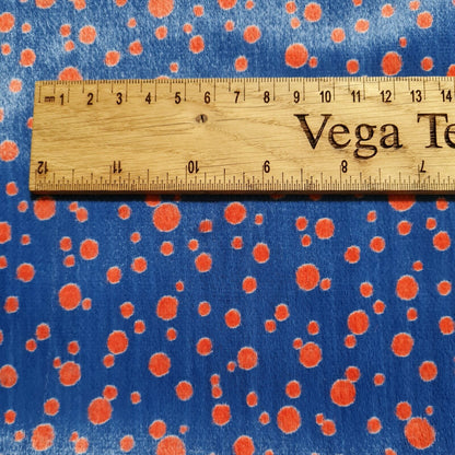 Cotton Velvet Fabric Vintage Spotted Short Fur 33" Wide Brown Choco Blue Colours