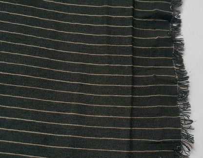 BEIGE STRIPED BLACK STRETCH POLYESTER VISCOSE SHIRT FABRIC-SOLD BY THE METRE