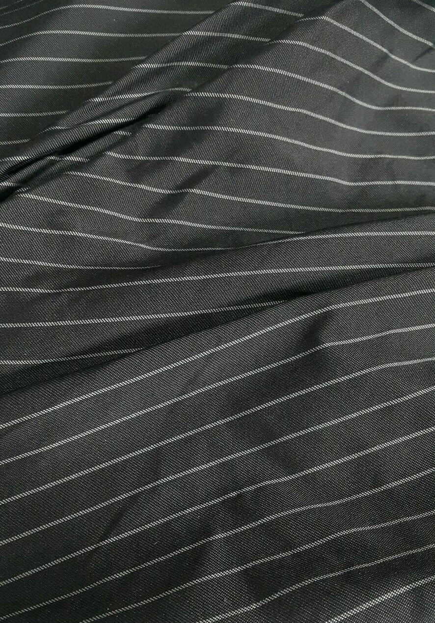 STRIPED DARK GREY TAFFETA FABRIC-SOLD BY THE METER