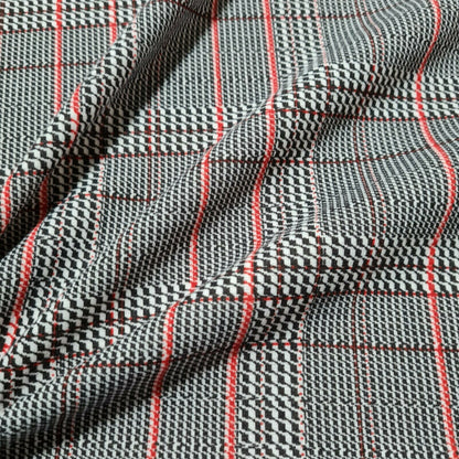 Jersey Ponte Fabric Checked Dressmaking Sold By The Metre