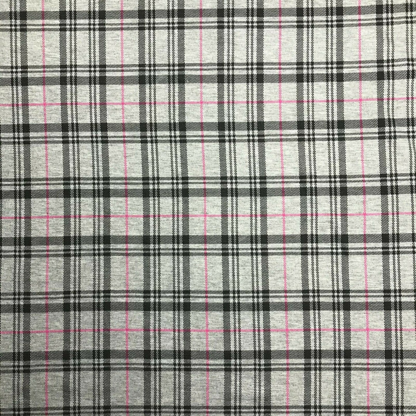 Viscose Blend Jersey Fabric Checked Grey Melange Colour Sold By The Metre A1-116
