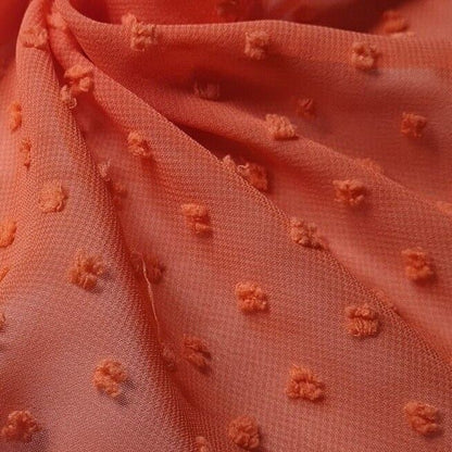 Dobby Chiffon Fabric Coral Colour 55" Wide Sold By Metre