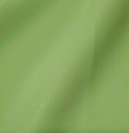 PU FAUX LEATHER LEATHERETTE FABRIC LIME GREEN VELOUR TOUCH SOLD BY THE METRE