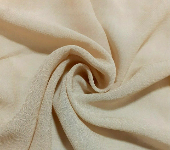 BEIGE AND BURGUNDI VISCOSE CHIFFON FABRIC SOLD BY THE METRE