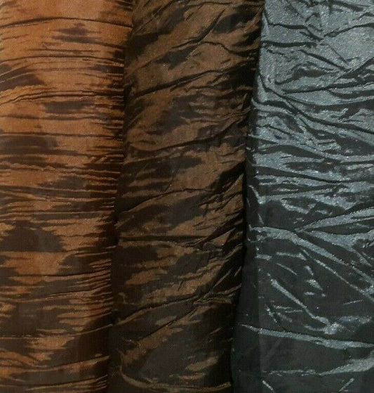 CRINKLED THIN TAFFETA FABRIC SOLD BY THE METRE