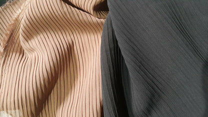 WRINKLED STRIPED POLYESTER CHIFFON FABRIC-2 COLOUR-SOLD BY THE METER