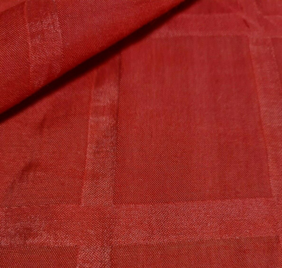 RED COLOUR CHECKED THIN VISCOSE NYLON MIX FABRIC - SOLD BY THE METRE