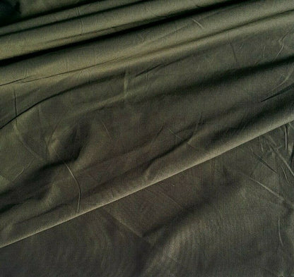 TINY STRIPED TAFFETA FABRIC KHAKI COLOUR - SOLD BY THE METER