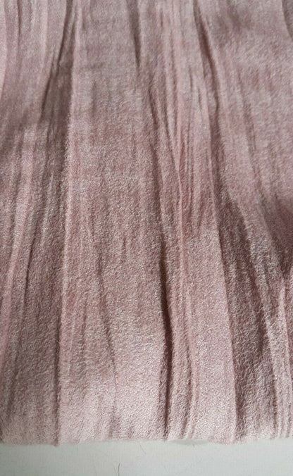 ROSE PINK CRINKLED VELOUR FABRIC - SOLD BY THE METER