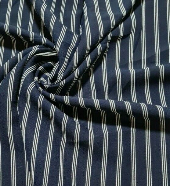 Chiffon Crepe Fabric Striped Dressmaking 55" Wide