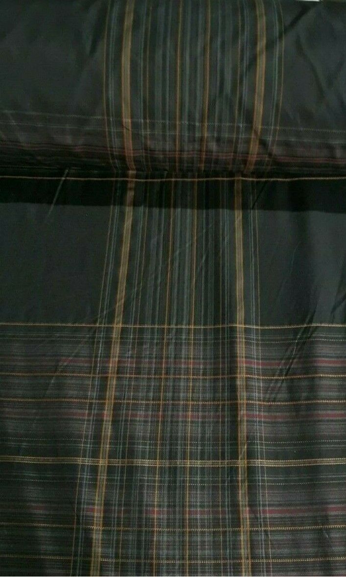 CHECKED TAFFETA FABRIC BLACK AND BROWN COLOUR-SOLD BY THE METRE