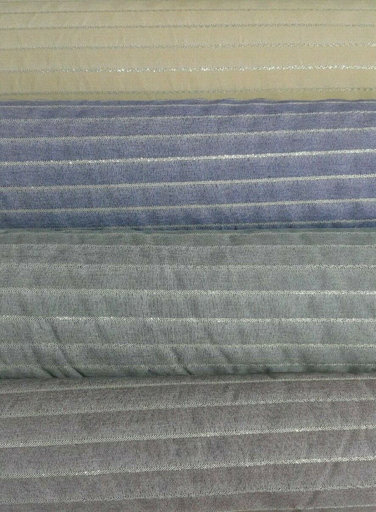 GOLD STRIPED POLYCOTTON LUREX FABRIC - SOLD BY THE METRE